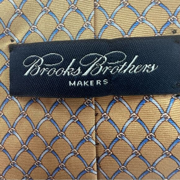 Set of 3 Silk Green, Gold, & Blue Men's Ties - Brooks Brothers & Michael Kors - Picture 3 of 5